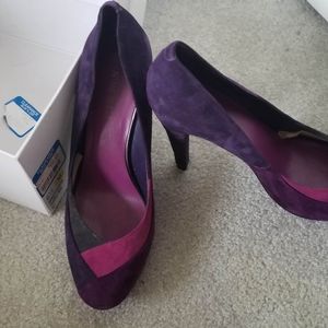 Purple nine west suede heels